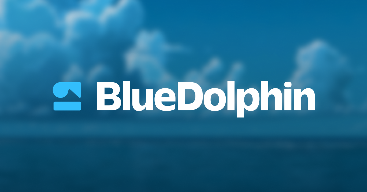 Bluedolphin logo over clouds